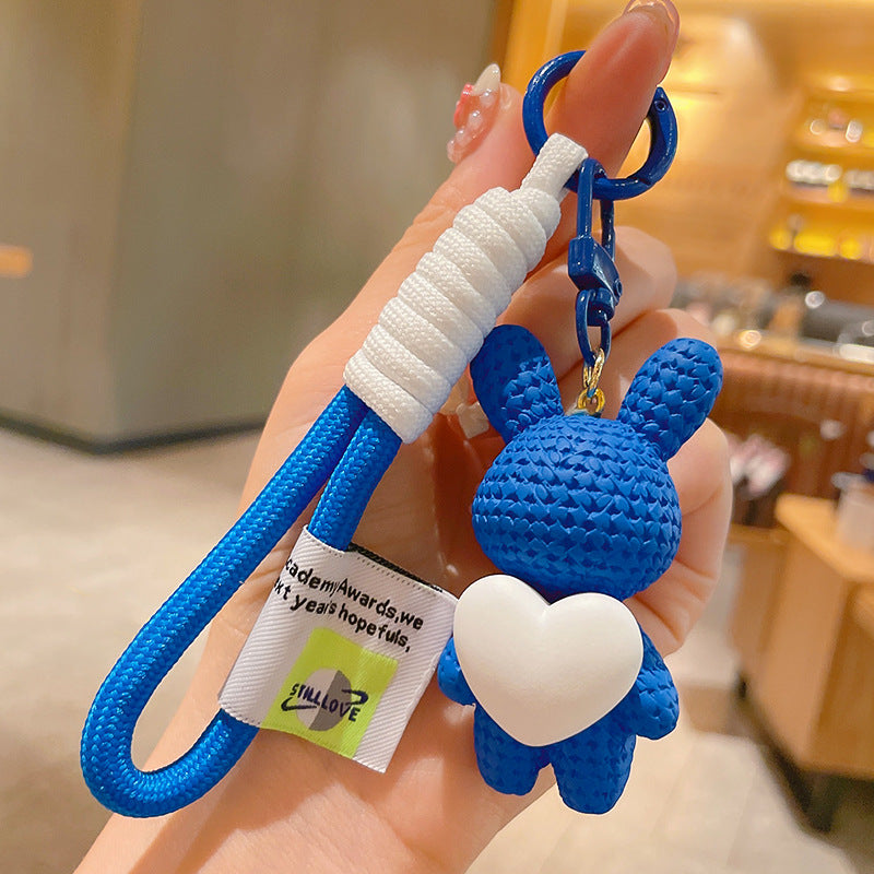 Wholesale Cartoon Resin Peach Heart Rabbit Keychains